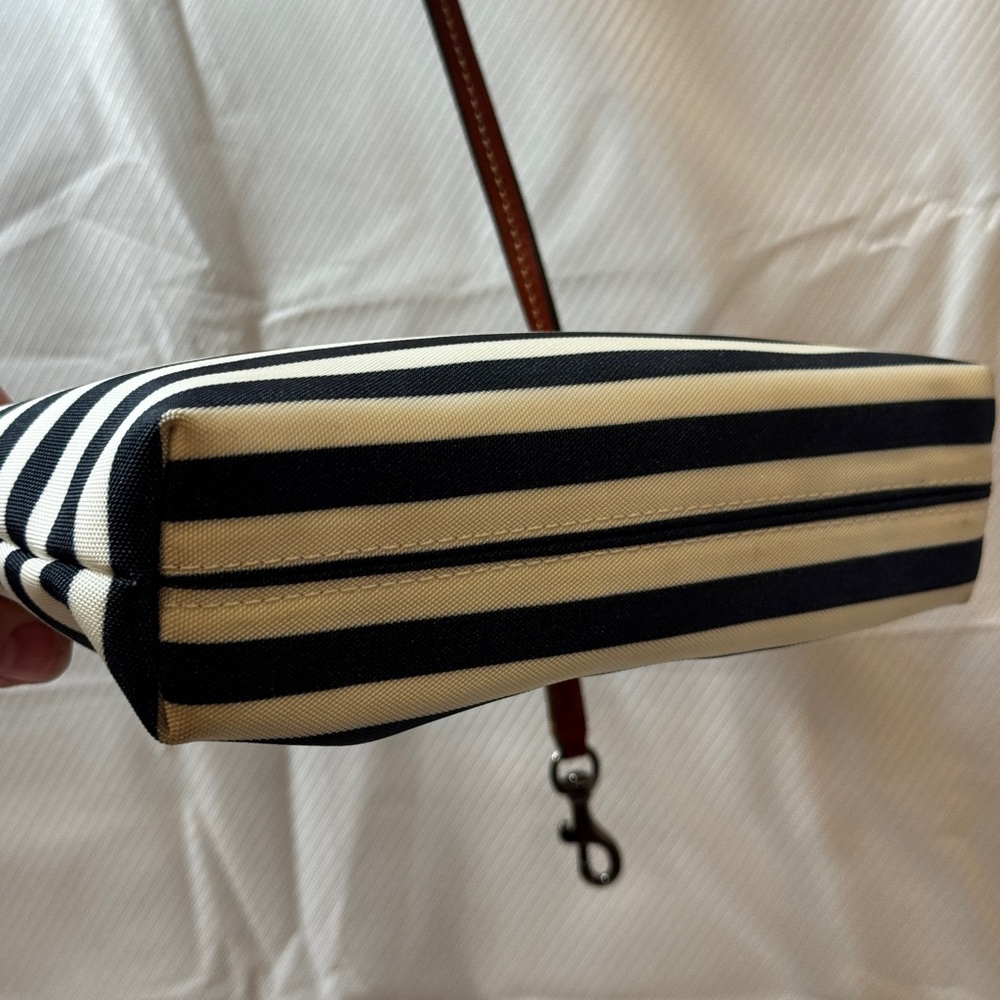 Dooney & Bourke Navy and Cream Striped Crossbody Bag - Picture 8 of 15